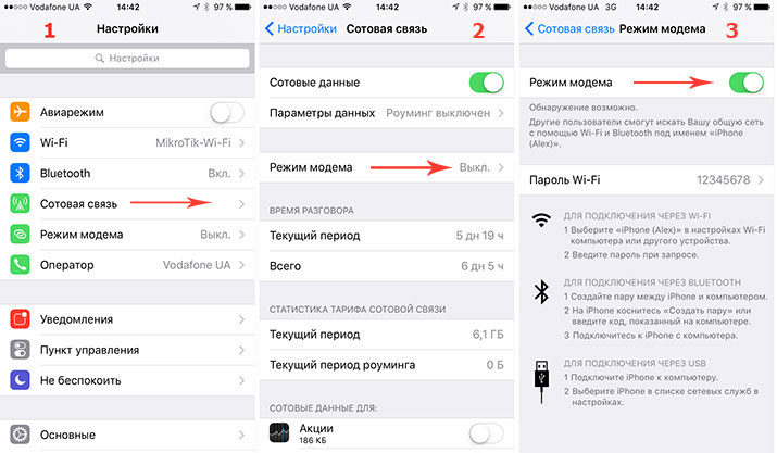 как раздать wifi на iphone